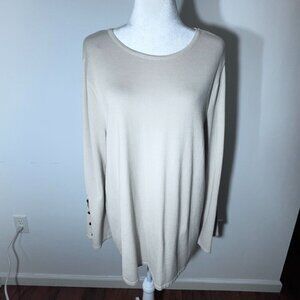 Women's Alfani Cream Pullover Sweater - XL